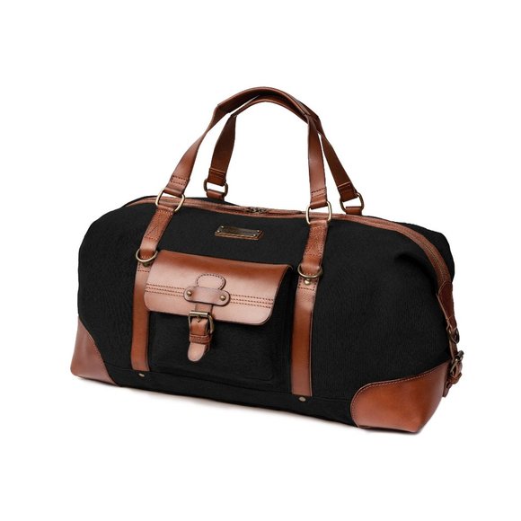 DRAKENSBERG Travel bag Sam BlackBrownhandmade vintage weekender